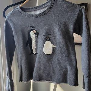 Gap penguin sweatshirt with sequin details and bell sleeves